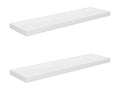 Floating wall shelf, 2 pcs, Glossy white, 90x23.5x3.8cm, MDF, YJUO20816