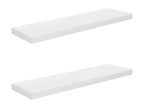 Floating wall shelf, 2 pcs, Glossy white, 90x23.5x3.8cm, MDF, YJUO20816
