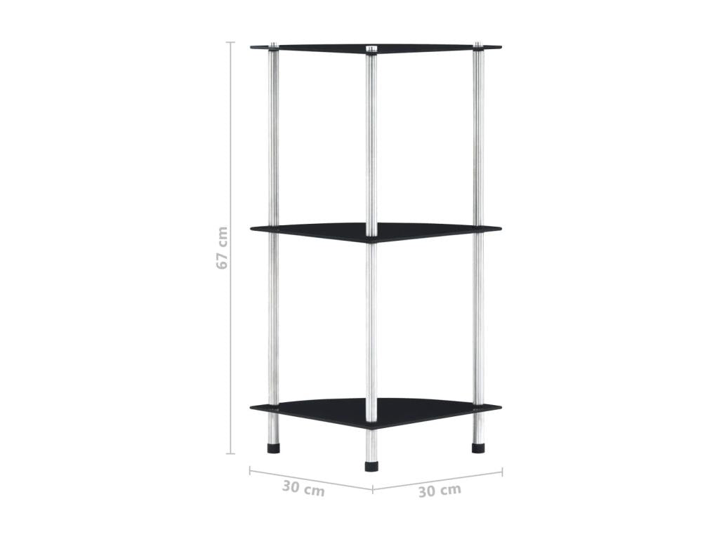 Zensova 3-tier shelf 30x30x67 cm Tempered glass KCFP68352