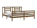 Bed frame with headboard, honey brown, 200x200 cm, solid wood XFIB84849