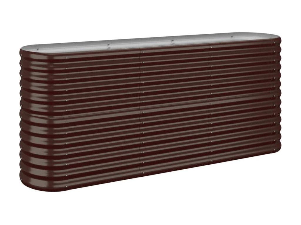 Raised garden bed, brown powder-coated steel, ZEKX68890