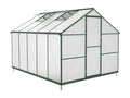 Polycarbonate and aluminum garden greenhouse - 7.48 m2 - Green - Zensova BDWY75492