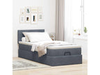 Dark grey bed frame and mattress 90x200 cm velvet LJQV99297