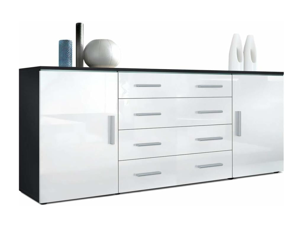 Zensova Modern White Buffet with Lacquered Fronts and Matte Structure IVUW56644