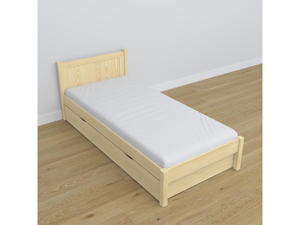 Single wooden bed - with drawer N02 Light Pine 120x180 CZIZ54081