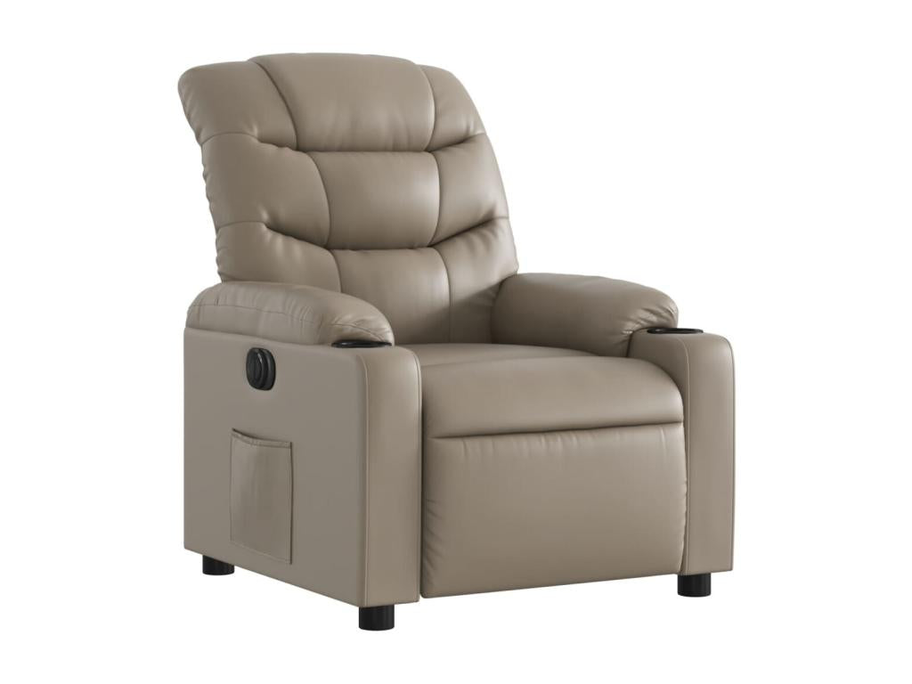 Cappuccino Electric Recliner Chair in Faux Leather LZQS57282