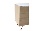 Chest of drawers in bleached and white lacquered oak with 3 drawers - 100W x 46D QOSM52168