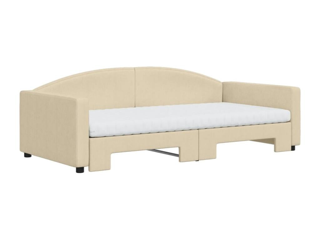 Daybed with pull-out bed and cream mattress 100x200 cm Zensova GGTH37253