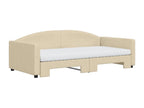 Daybed with pull-out bed and cream mattress 100x200 cm Zensova GGTH37253