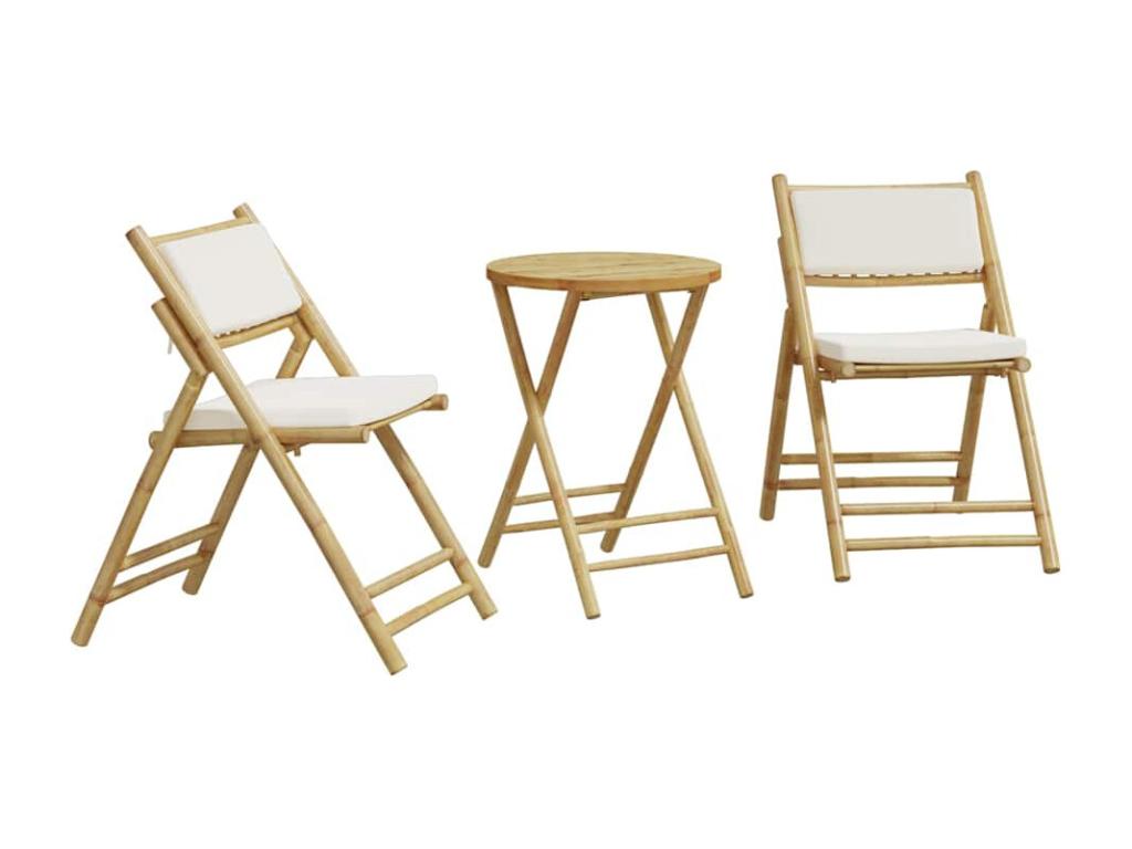 Zensova 3-piece folding chair and cushion set, cream white, Zensova TYCY36158