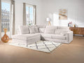 Large left-hand corner sofa in beige corduroy Zensova II BYYL08293