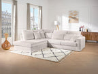 Large left-hand corner sofa in beige corduroy Zensova II BYYL08293