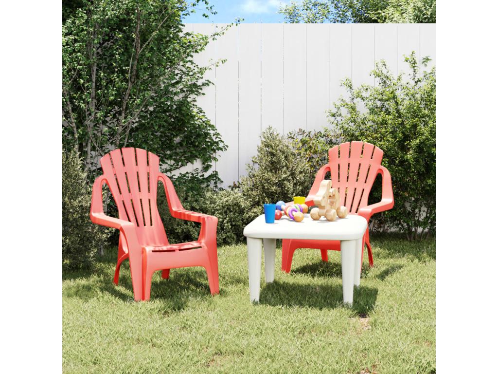 Children's garden chairs, set of 2, red, 37x34x44 cm, PP, VVLC80661