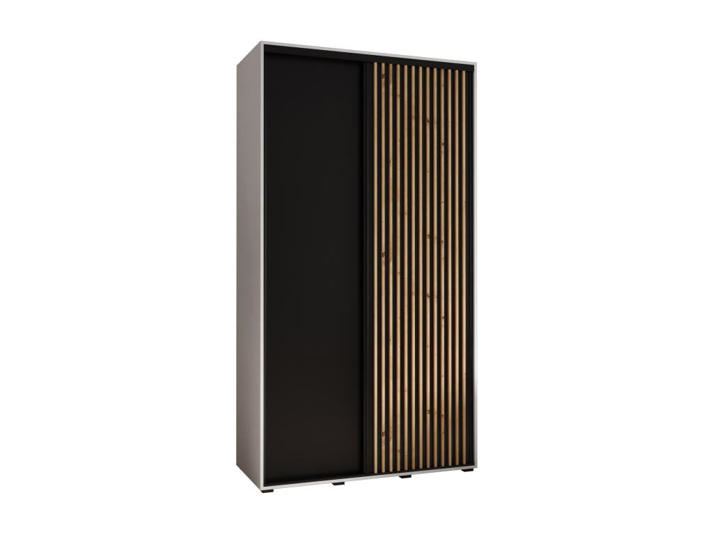 1 Sliding Door Wardrobe 205.2/140/60 2 Doors White/Black YFEE09379