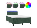 Bed base with dark green LED mattress 120x190 cm NSBE75061