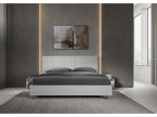 Elariva QEJP21758 White Faux Leather Upholstered Bed with Slatted Base 180x200