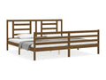 Bed frame with headboard, honey brown, 200x200 cm, solid wood XFIB84849
