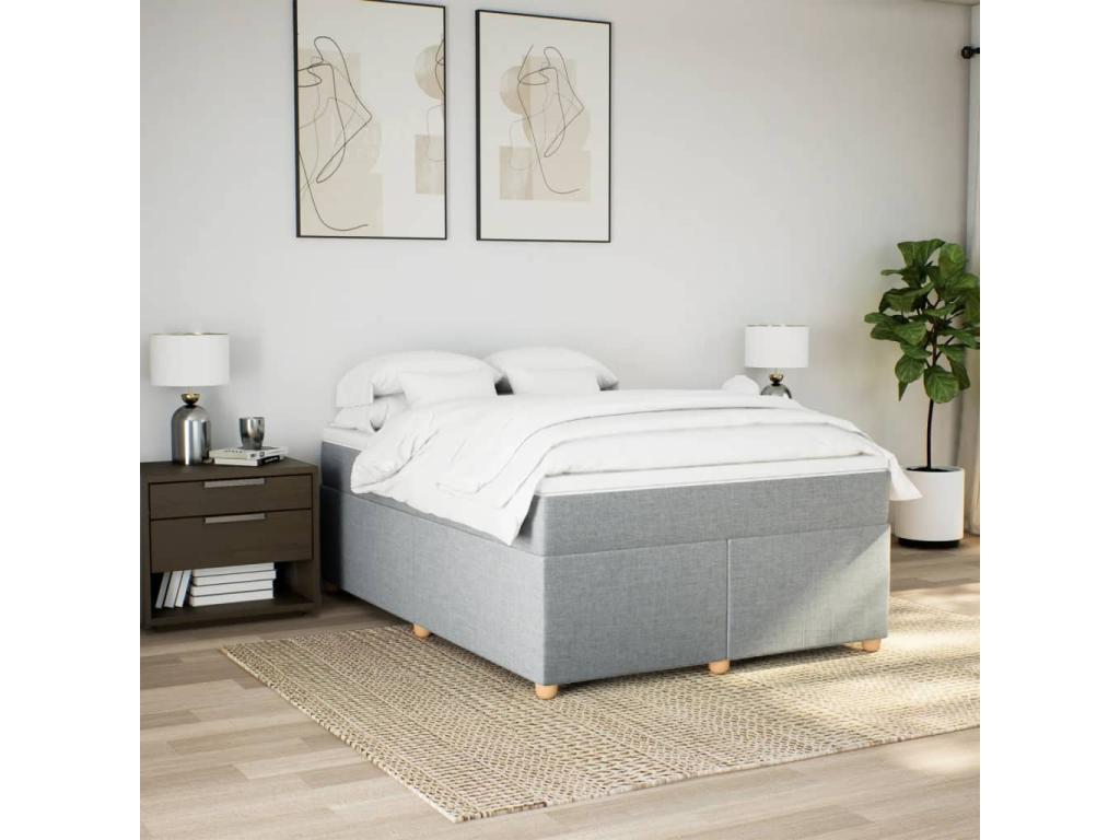 Zensova bed with mattress, light grey, 160x200cm, Zensova XHLM55069