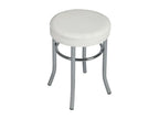 Elariva - Chrome Steel and White Faux Leather Stool URGU88804