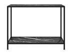 Black console table 100x35x75 cm Tempered glass UTRP89516