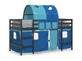 Children's loft bed with tunnel, mattress not included, blue, 90x190 cm, VQHR62515