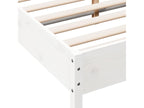 White bed frame 140x200 solid pine wood TGXR55321