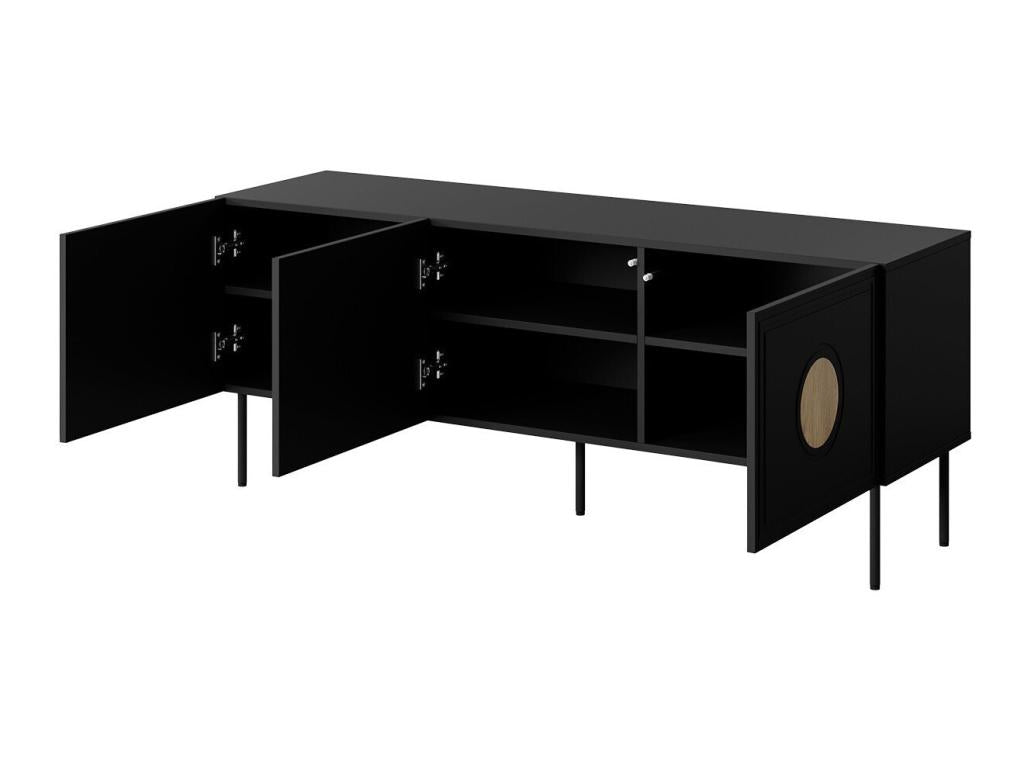 101 Craft Oak TV Stand - Black 151x61x40cm DVYN96250