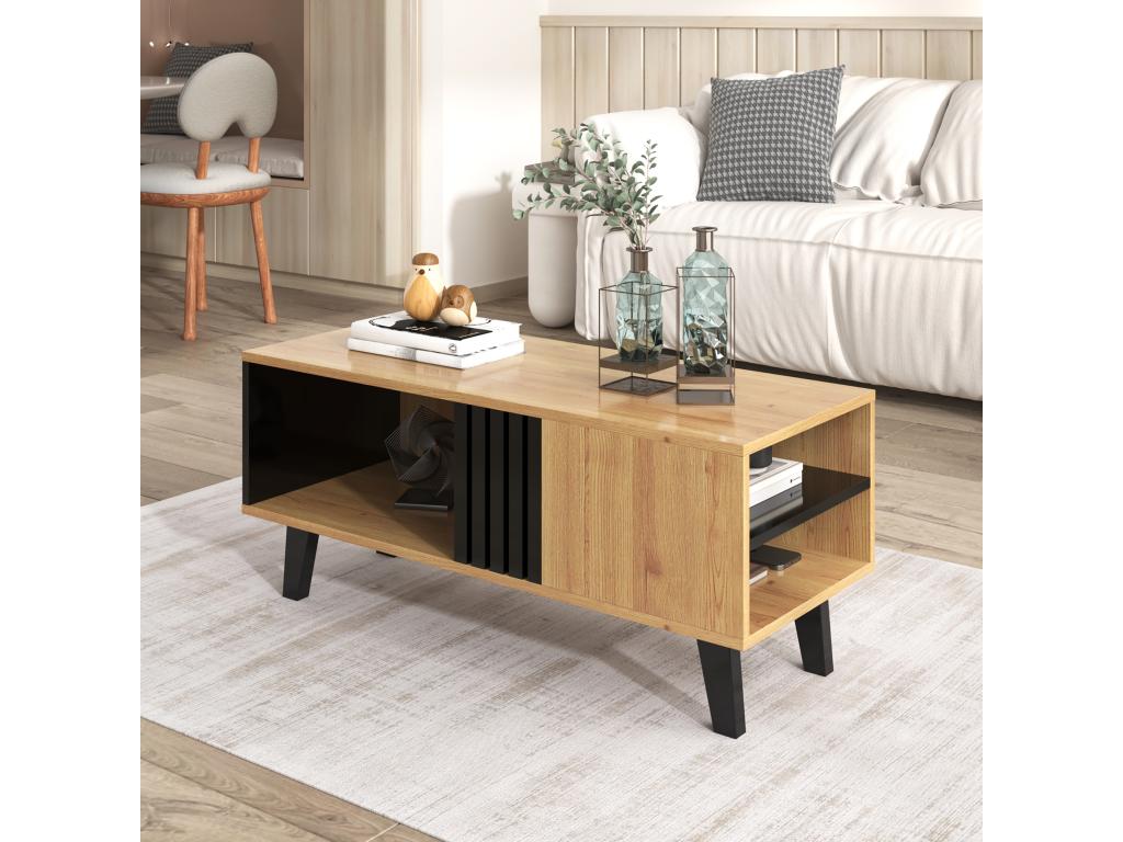 Coffee table with 3 compartments - 100x60x45 cm - Particleboard - Zensova XAVD17957