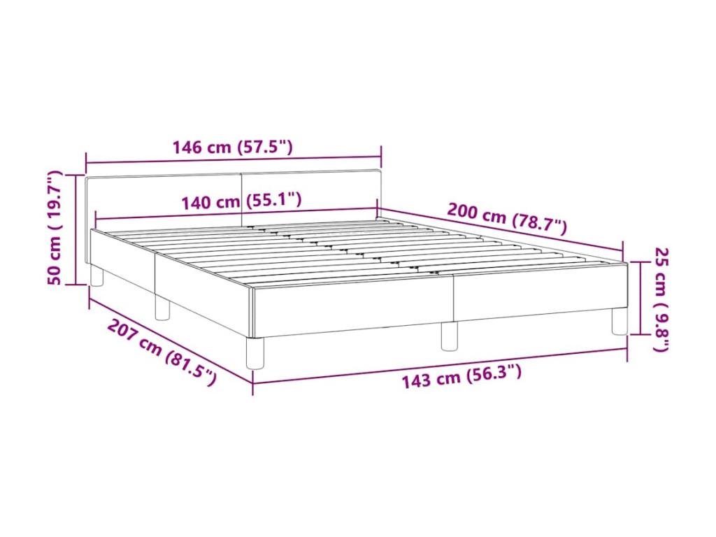 Dark blue velvet bed frame (mattress not included) 140x200 cm TPOZ39336