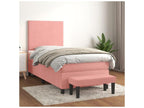 Bed base with mattress, Pink 100x200 Velvet GJAZ29515