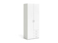 Zensova 2-Door Wardrobe, Bedroom Furniture, Walk-in Closet, Clothes Closet, 77x50 h200 cm, White, JVAH82791