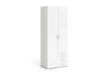Zensova 2-Door Wardrobe, Bedroom Furniture, Walk-in Closet, Clothes Closet, 77x50 h200 cm, White, JVAH82791