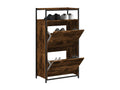 Smoked oak shoe cabinet 60x34x112 engineered wood ZIXG20321