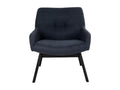 Elariva - Solid Black Walnut Armchair and Dark Grey Fabric EFFI35059