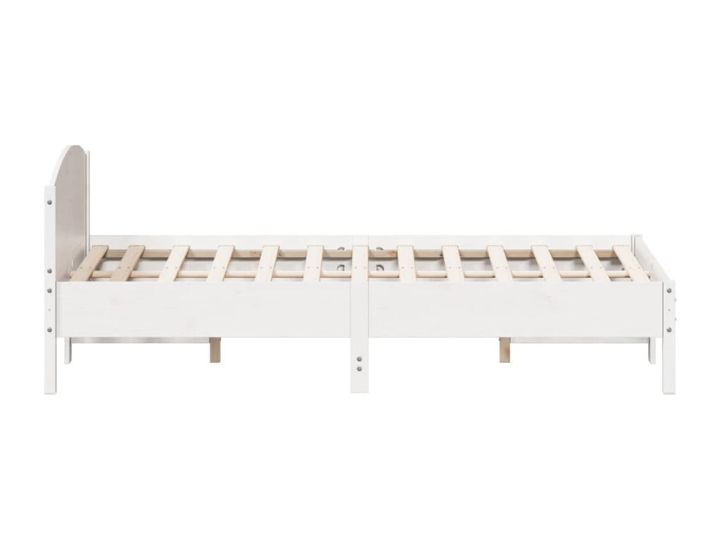 Bed frame with white headboard, 150x200 cm, solid pine wood, GMXI87487