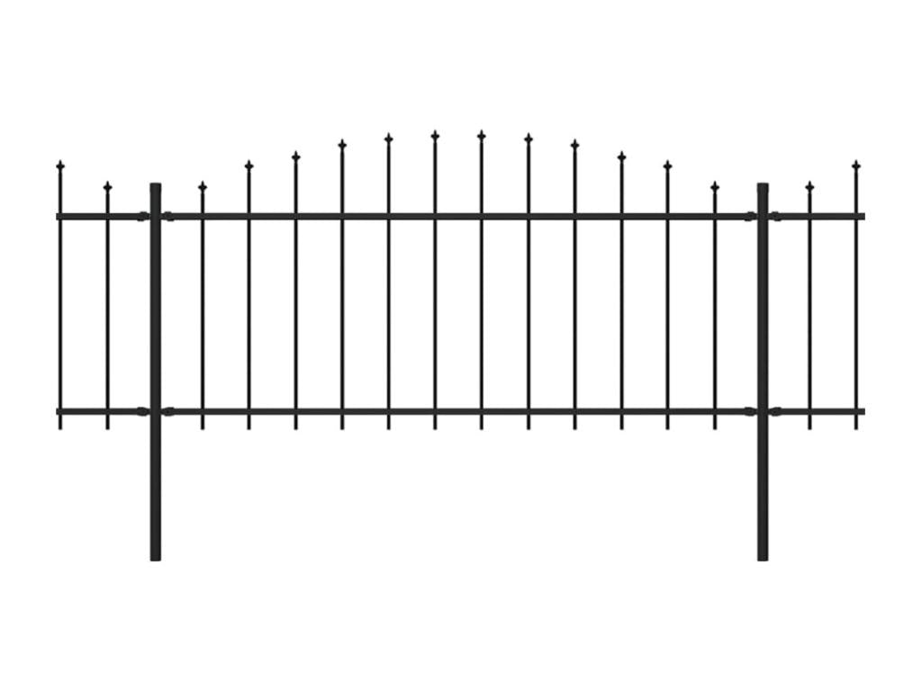 Garden fence with spear-shaped top, steel, 0.5-0.75 x 3.4 m, Zensova ZEAS71428