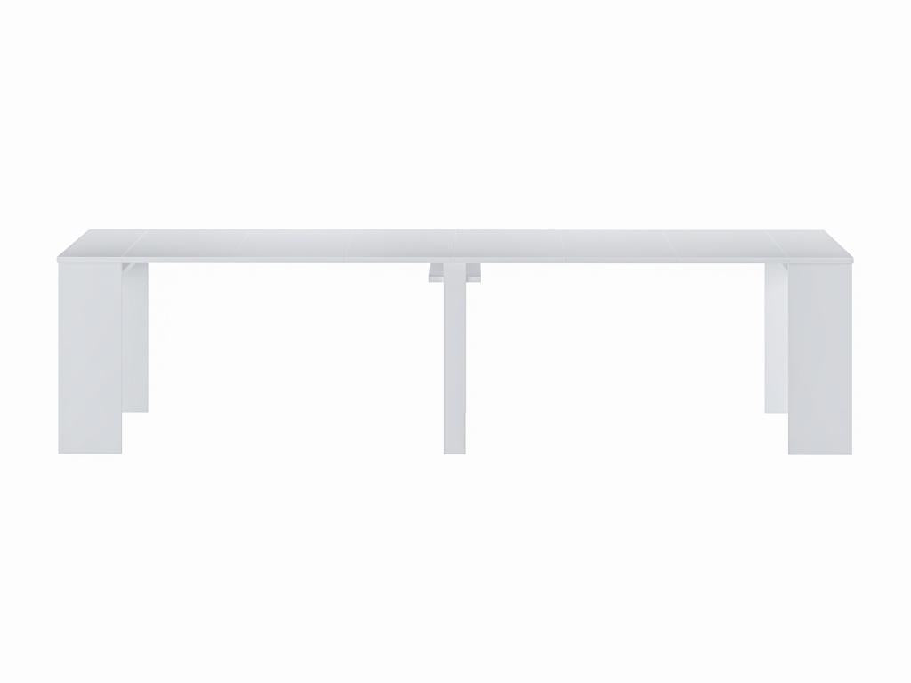 Extendable console table for 12 place settings - 6 extensions - White - Zensova LQXW30748