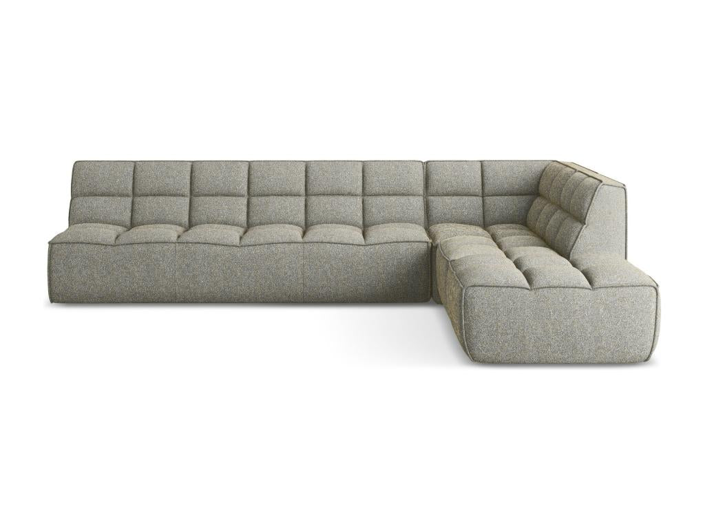 5-seater modular right-hand corner sofa in textured Zensova fabric - dark beige - Zensova SZXE16500