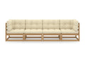4-seater garden sofa with cushions, solid pine wood QPWD06004