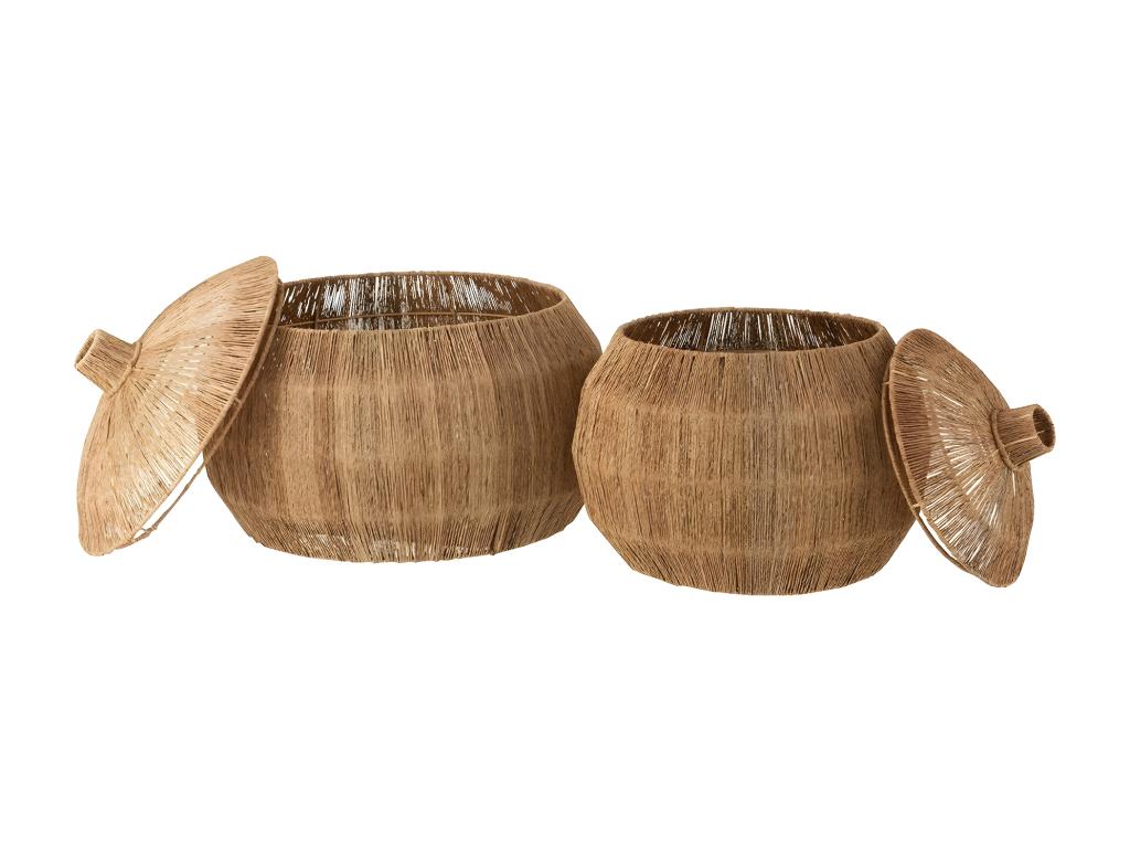 Set of 2 Round Baskets in Natural Lumenao - Lumenao WJUK65380
