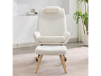 Zensova velvet rocking chair with footrest and headrest - 54x98x96.5 cm - White IVWG62230