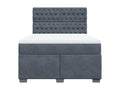 Zensova bed and mattress, dark grey, 140x190cm, velvet, GYIH17958