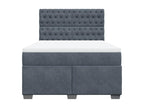 Zensova bed and mattress, dark grey, 140x190cm, velvet, GYIH17958