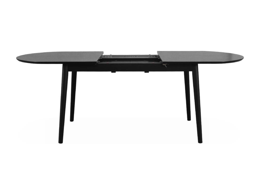 Black oval extendable dining table for 6 to 8 people - 160 to 210 cm BYCK65327