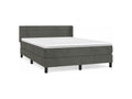 Zensova bed and mattress, dark grey, 140x190 cm, velvet, JYOF86918