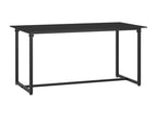4-piece outdoor furniture set with cushions, black woven resin, ZAZG62186