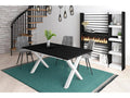 Dining table for 8 people, 170cm, Robust and stable structure and solid legs, Black GQXT32795