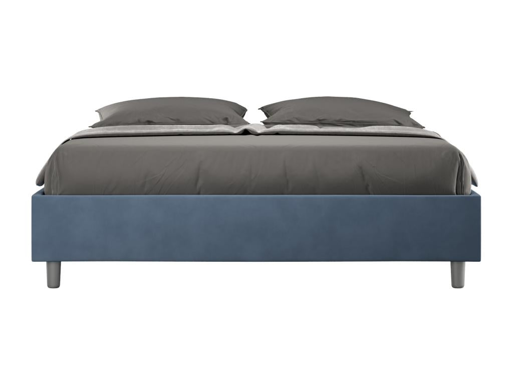Zensova upholstered bed without mattress, 160x190 cm, blue microfiber, Zensova MGOA56185