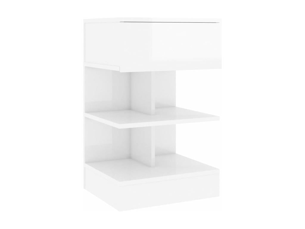 Elariva Premium - Bedside Tables, 2 pcs, Glossy White, 40x35x65 cm, VAAQ52661