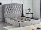 Zensova velvet diamond-patterned upholstered storage bed - Grey - 160x200 CLKB12716